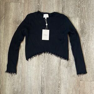 New nwt Bohme black long sleeve ribbed sweater size small